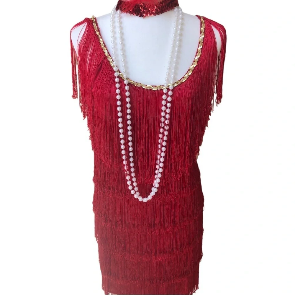 NWT Charades Fashion Flapper Halloween Costume Women’s Small Bonus Accessories